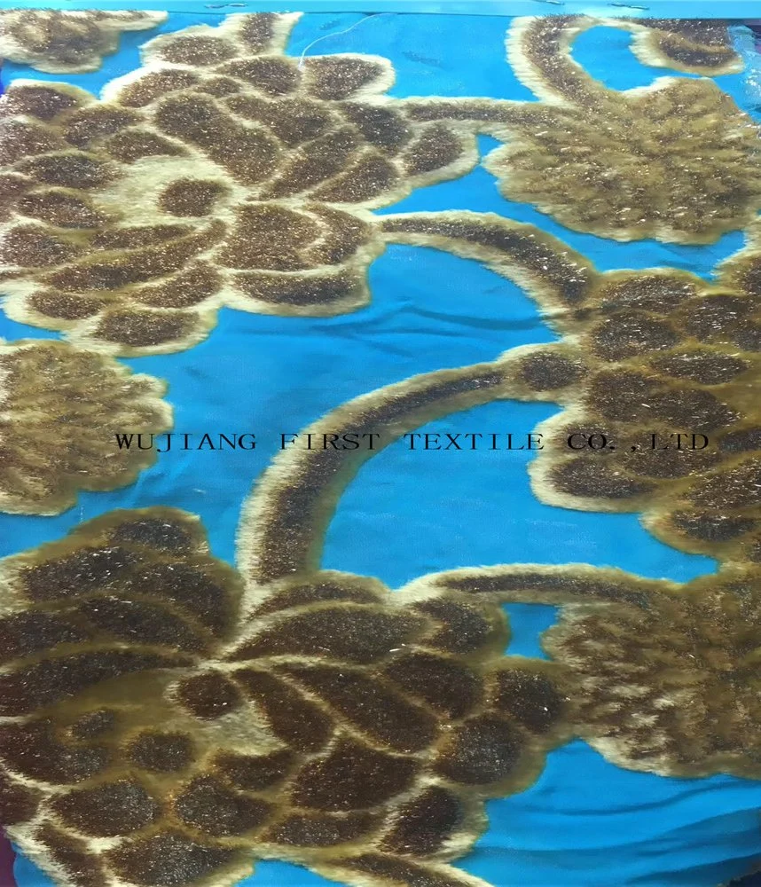 High Grade Quality New Design Customized Burn out Print Velvet Velour Fabric