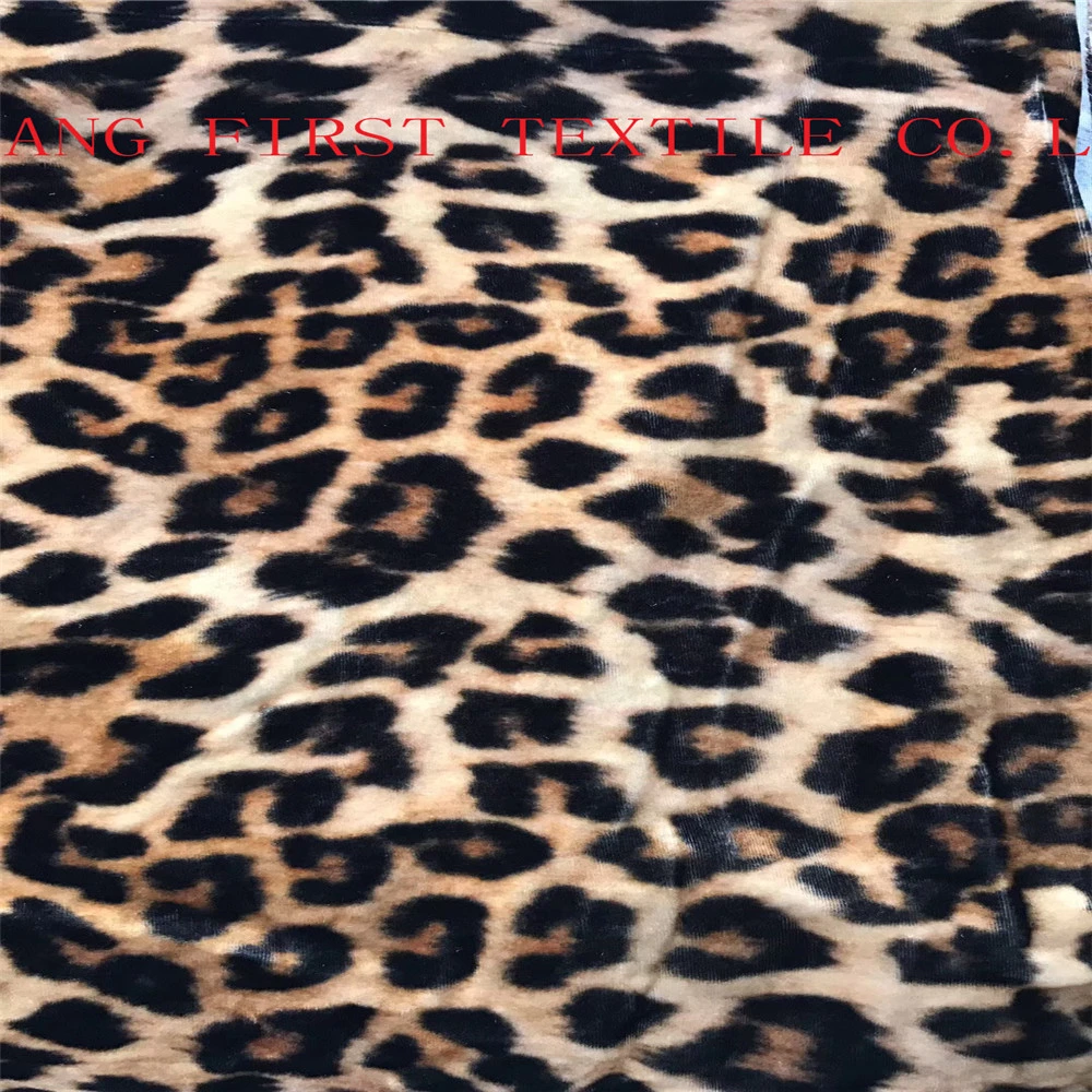 Oeko Tex 100 Certificate High Grade Quality Leopard Print Burn out Velvet Velour Fabric for Dress