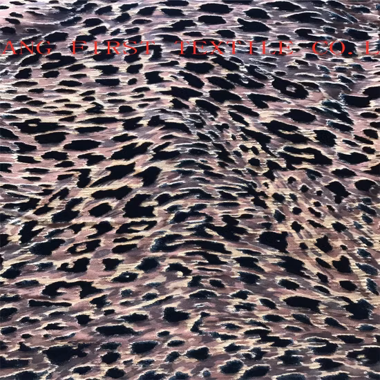 Oeko Tex 100 Certificate High Grade Quality Leopard Print Burn out Velvet Velour Fabric for Dress