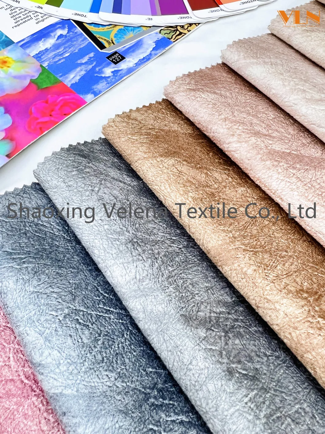 New Arrival Home Textile Holland Velvet Dyeing with Print and Electric Emboss Upholstery Furniture Sofa Curtain Fabric