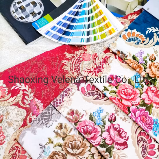 Custom Pattern Upholstery Fabric Microfiber Fudan Venisia FDY Velvet Print with Foil Home Textile Sofa Furniture Morocco Style