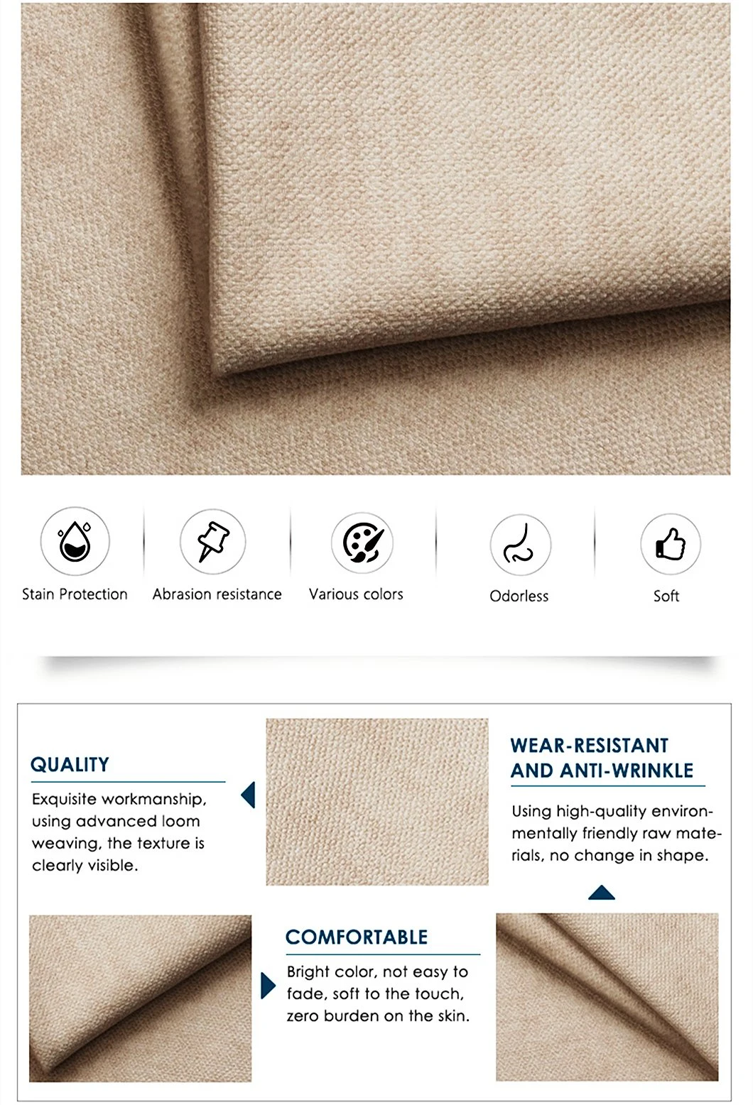Free Sample Velvet Upholstery Luxury Furniture Living Room Sofa Set Lixury Glue Embossed Fabric