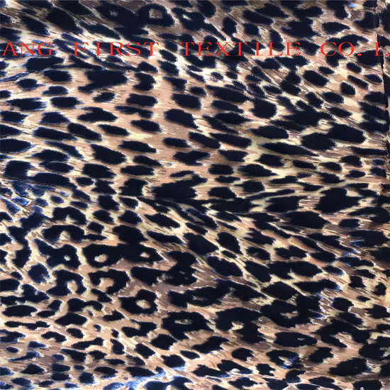 Oeko Tex 100 Certificate High Grade Quality Leopard Print Burn out Velvet Velour Fabric for Dress
