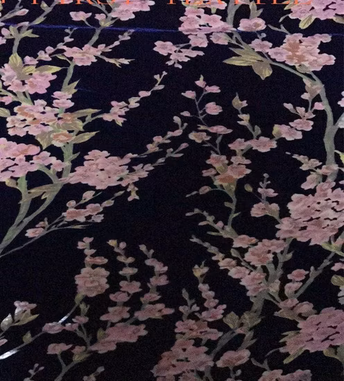 High Grade Quality New Design Customized Burn out Print Velvet Velour Fabric