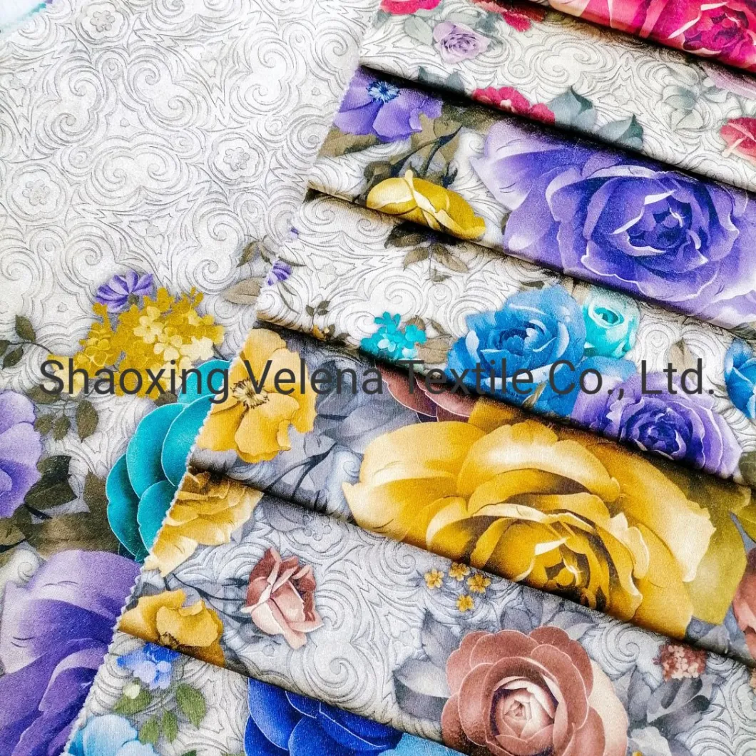 2021 New Patterns Polyester FDY Fudan Velvet Printing Furniture Sofa Fabric