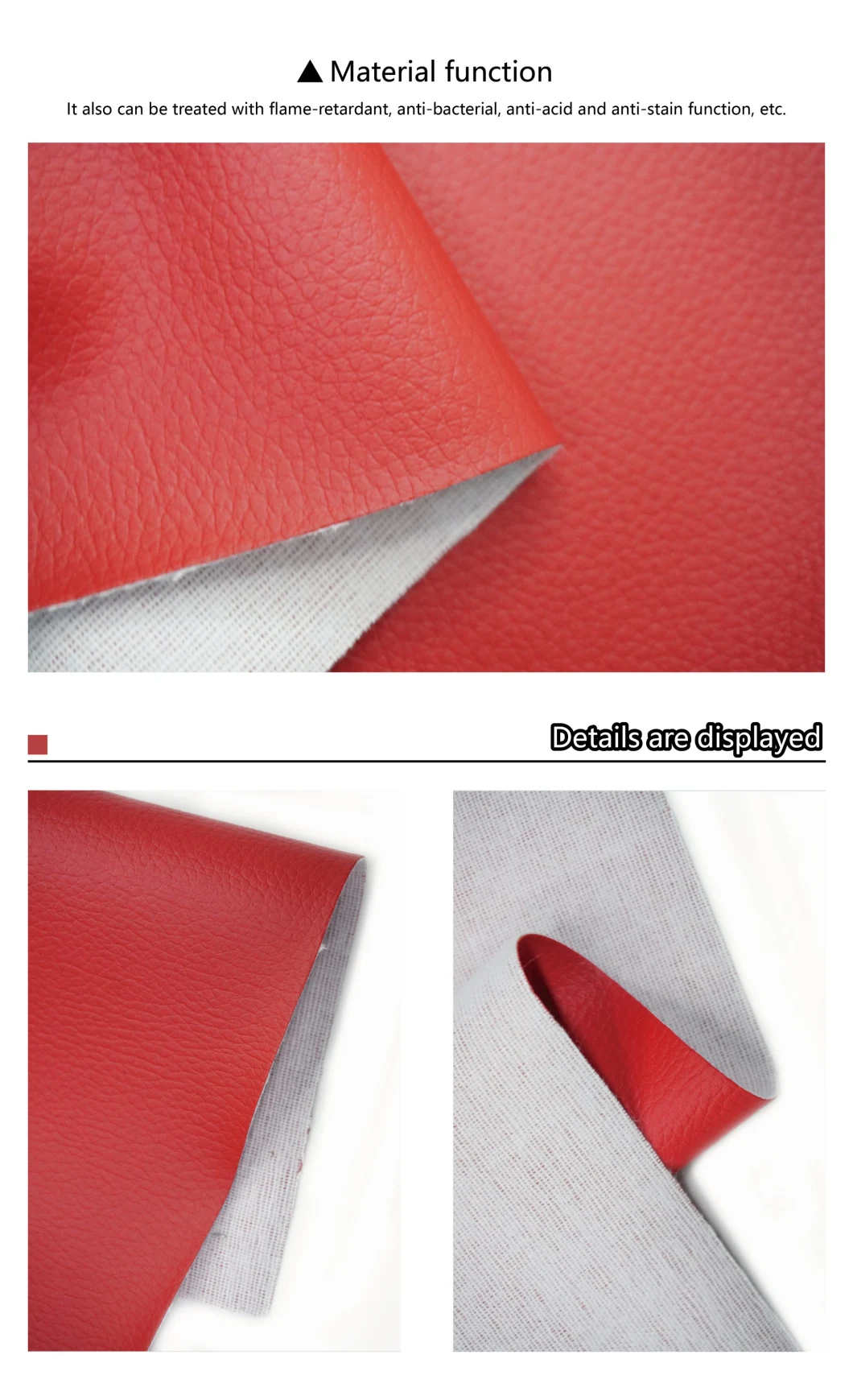 Hot Sale Litchi Grain Thickness Suede Backing Light Synthetic Leather Shoes PVC Leather Fabric for Handbag Totes