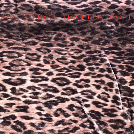 Oeko Tex 100 Certificate High Grade Quality Leopard Print Burn out Velvet Velour Fabric for Dress