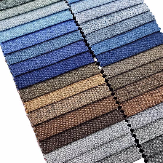 (we have some stock colors &also can be customized) China Wholesale Upholstery Faux Linen Fabric/Imitation Hemp Fabric for Cushion/Sofa/Chair Cover/Pet Mat