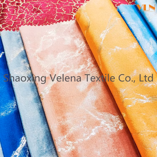 Gold Blocking Printed Home Textile Dutch Holland Plush Velvet Sofa Upholstery Polyester Fabric